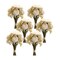 Melrose Set of 6 White Peony and Hydrangea Artificial Floral Bouquet 17.25"